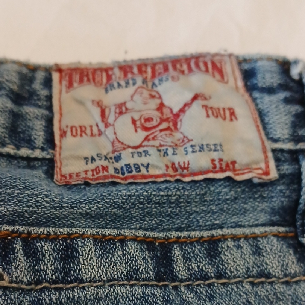 Vintage Y2K True Religion Jeans "Bobby" 26 Goddess Pocket Needs Zipper Repair - Picture 3 of 7